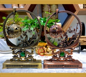 Lư Đồng Cầu Treo Dáng Mai Hoa Báo Xuân cao cấp xông nhang nụ/vòng/nhang không tăm LDT4