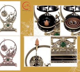 Lư Đồng Cầu Treo Dáng Mai Hoa Báo Xuân cao cấp xông nhang nụ/vòng/nhang không tăm LDT4