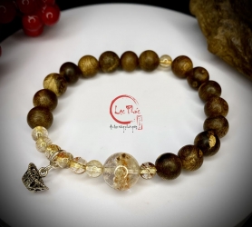 Vòng tay trầm hương thiên nhiên cao cấp mix đá Ưu Linh AD8-1