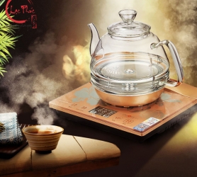 Bếp pha trà thủy tinh đơn hút nước trong lòng ấm KamJove H7 chính hãng