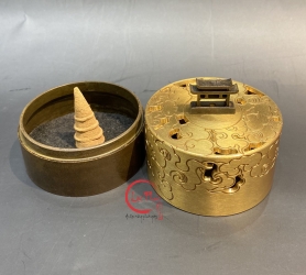 Lư Đồng xông nhang nụ/nhang vòng hoạ tiết mây đẹp LD09