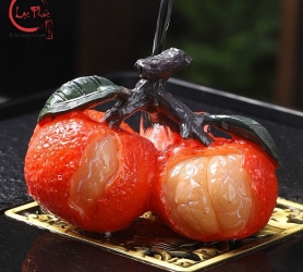 Tượng đổi màu hình quả cam trang trí bàn trà TS11