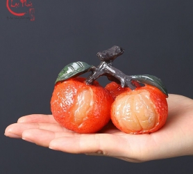 Tượng đổi màu hình quả cam trang trí bàn trà TS11