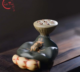 Tượng tử sa sen ếch cao cấp làm pet bàn trà và gác nắp ấm TS07