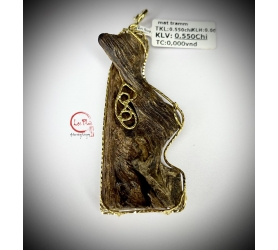 Mặt dây đeo trầm hương Brunei đẹp viền vàng 18K cao cấp MDC06