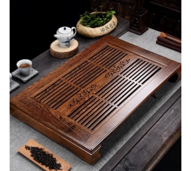 Khay trà gỗ để bộ ấm trà đẹp cỡ trung 58x35cm Kg08