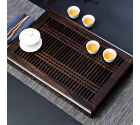 Khay trà gỗ để bộ ấm trà đẹp cỡ nhỏ 36x26cm Kg09