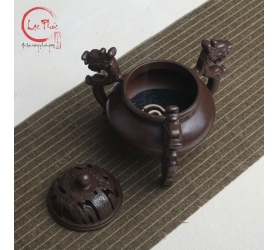 Lư đồng 3 chân cổ điển xông trang trầm Tam Long cao cấp LD7