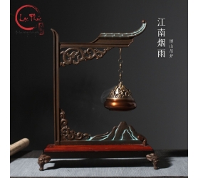 Lư đồng treo cổ điển tháp sen xông nhang trầm cao cấp LDT9