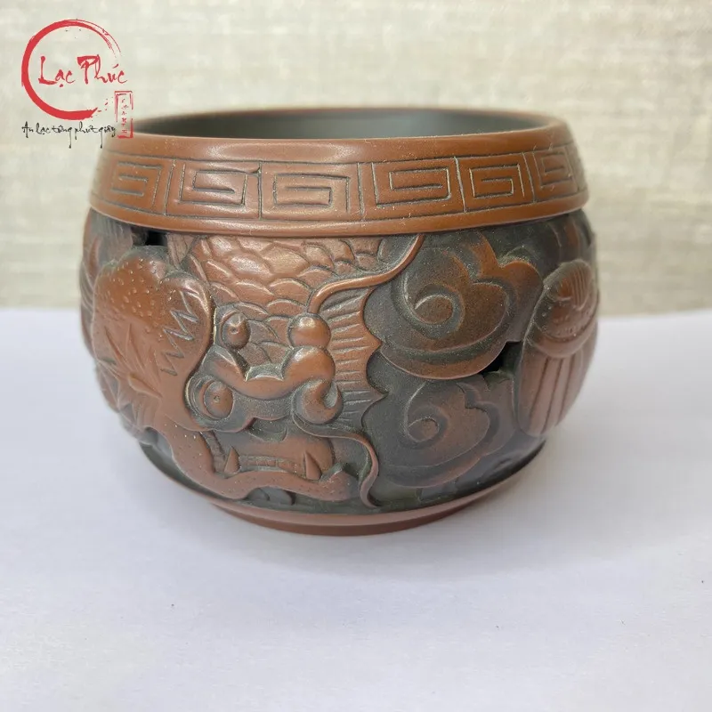 Chén tử sa chủ khắc nổi Thiên Long cao cấp 80ml CNH28