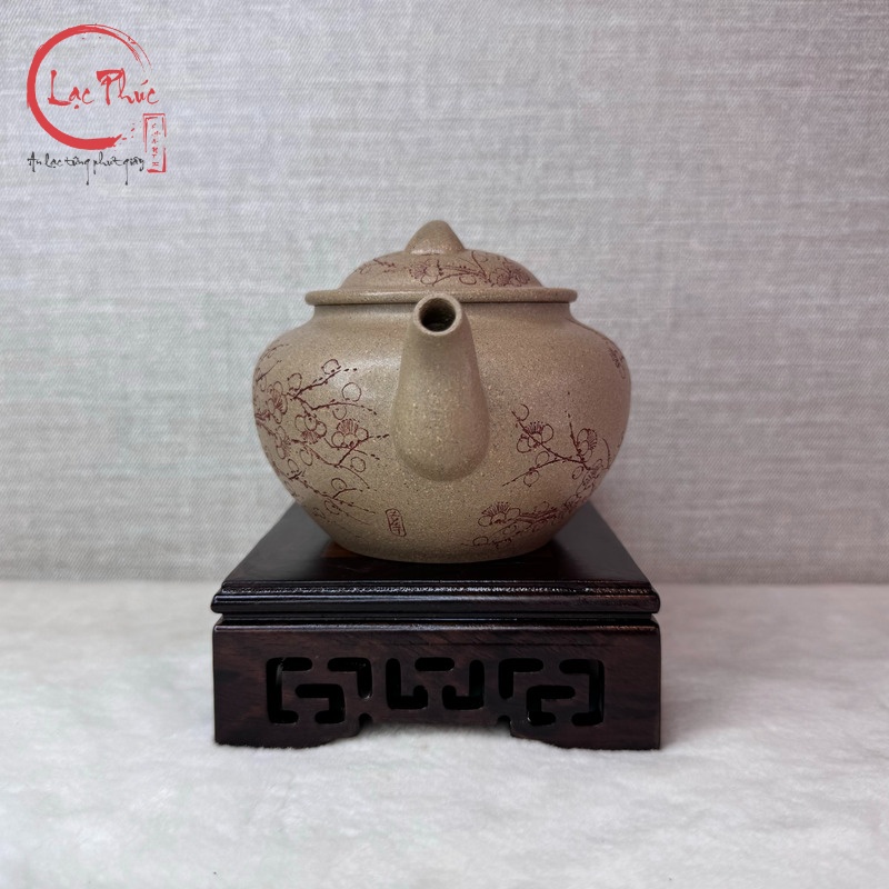 Ấm tử sa bảo lăng thanh khôi nê khắc mai 250ml ATS322-1