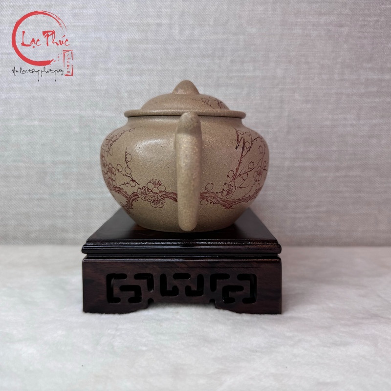 Ấm tử sa bảo lăng thanh khôi nê khắc mai 250ml ATS322-1