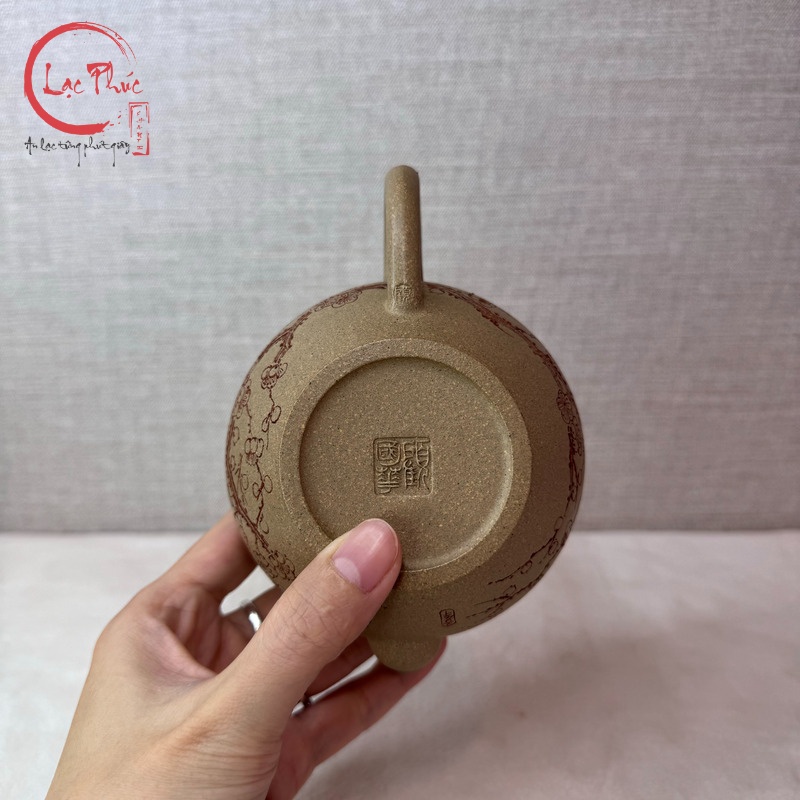 Ấm tử sa bảo lăng thanh khôi nê khắc mai 250ml ATS322-1
