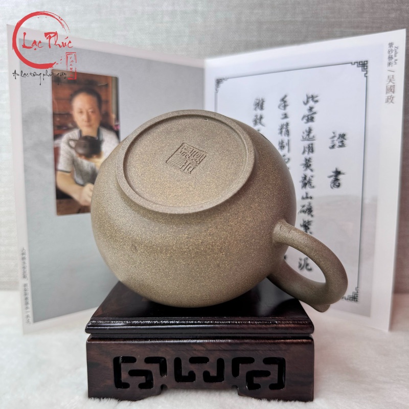 Ấm tử sa tiêu anh thanh khôi nê khắc phượng hoàng 380ml ATS474