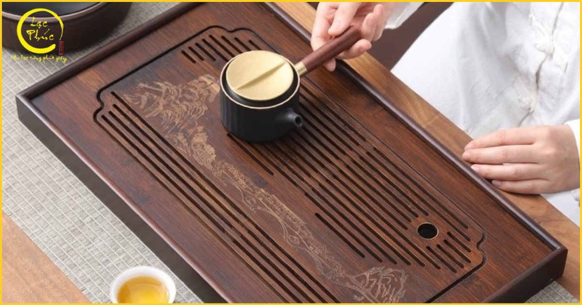 Tạo không gian thưởng trà thư giãn và ấm cúng với khay trà tre